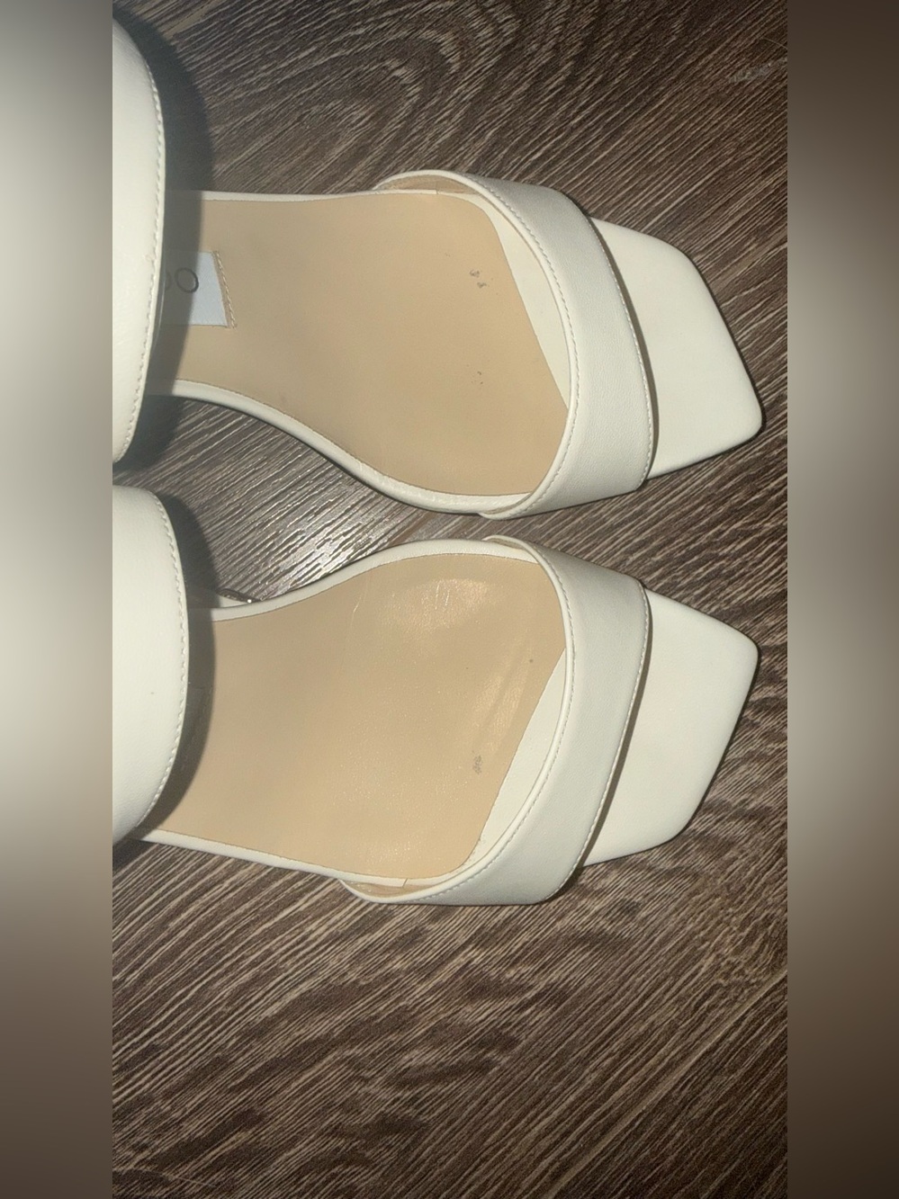 Jimmy Choo Cream Leather Block-Heel Sandal - Picture 4 of 7